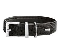 HUNTER Collare per cani Sofia, colore nero, in similpelle con effetto nappa bovina, facile da pulire, tinta brillante, morbida imbottitura, resistente agli strappi, Made in Germany, taglia 35