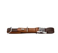 Hunter Collare per cani WOLMAR ALU-Strong, materiali robusti in BioThane® e pelle, chiusura leggera in alluminio, facile da pulire e durevole, colore: cioccolato/cognac, taglia XL