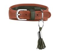 Hunter Collare Portofino per levriero in pelle premium, forma anatomica e extra morbida, delicato sulla pelliccia, prodotto in Germania, colore: cognac/oliva, taglia: 50