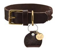Hunter Collare Sansibar Solid Marrone Scuro Pelle per Cani Elegante Alta Qualità