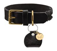 Hunter Collare Sansibar Solid Nero per Cani, Vacchetta, Made IN Germany