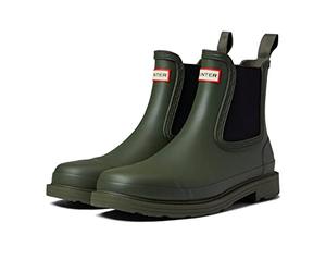 HUNTER Commando Chelsea Boot, Verde oliva scuro, 42 EU