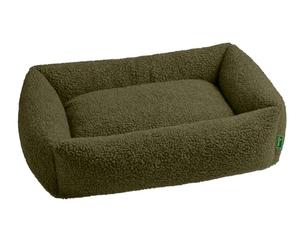 HUNTER Divano per Cani KUMARA, Colore Cachi, Morbido Peluche con Fondo Antiscivolo, Cuscino Interno Reversibile, Imbottitura alla Moda, Rivestimento Lavabile in Lavatrice, Dimensioni: 100 x 70 cm