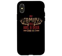 Hunter divertente Citazione il mio albero genealogico ha un cervo stand in esso Custodia per iPhone X/XS