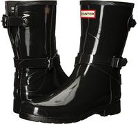 HUNTER Donna Refined Adjustable Short Gloss Rubber Black Stivali 38 EU