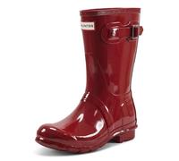 Hunter Donne Org Short Gloss Wellington Boots, Rosso (Militare Rosso), 4 UK 37 EU