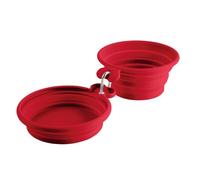 Hunter Doppio Viaggio Ciotola Silicone Acqua Cibo Set 350/750 ML Colore Rosso