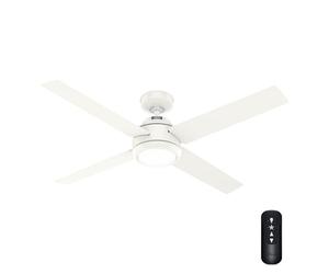 Hunter Fan 132 cm / 52 inch Greta Fresh White Indoor Ceiling Fan with LED Light Kit and Handheld Remote, Summer/Winter Operation, Model 52641