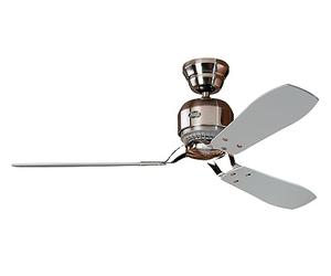 HUNTER FAN Ventilatore da Soffitto Industrie II 132cm per Interni con Controllo a Parete, cromo spazzolato, 3 Pale Intercambiabili Color Teak e Color Grigio, Ideale per Estate e Inverno, Modello 24542