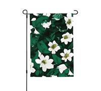 Hunter Green Floral Petals Pattern Double Sided Garden Flag 71 * 102 cm, Striscione decorativo per cortile portico prato patio tutte le stagioni