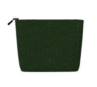 Hunter Green Floral Petals Pattern Una versatile borsa da viaggio per il trucco, ideale per routine quotidiane e viaggi di lavoro, Nero , Taglia unica, Beauty case