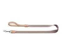 HUNTER Guinzaglio per cani TRINO, colore: grigio/naturale, robusta pelle bovina, elegante cinturino in cotone, con cinturino da polso, design Scandi-boho, Made in Germany, dimensioni: 30/120