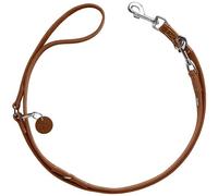 HUNTER Guinzaglio regolabile Aalborg, colore cognac, regolabile in 3 posizioni, resistente pelle bovina con forte grasso, Made in Germany, dimensioni: 20/200