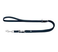 HUNTER Guinzaglio Regolabile Amalfi, Colore Blu Navy, Vegano, Finta Pelle Nappa, Regolabile in 3 Posizioni, Morbido, Facile da Pulire, Colore Brillante, Made in Germany, Dimensioni: 15/200