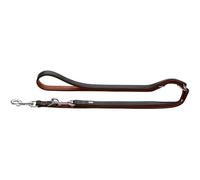HUNTER Guinzaglio regolabile Canadian UP, colore nero/cognac, morbida pelle morbida, regolabile in 3 posizioni, sostenibile, made in Germany, misura 20/200