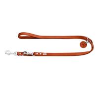 HUNTER Guinzaglio regolabile in pelle, colore arancione, particolarmente resistente, regolabile in 3 posizioni, con portachiavi in pelle, made in Germany, dimensioni: 20/200