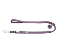 HUNTER Guinzaglio regolabile in pelle, colore viola, particolarmente resistente, regolabile in 3 posizioni, con portachiavi in pelle, made in Germany, taglia 13/200