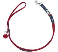 HUNTER Guinzaglio Regolabile LEMVIG, Colore: Rosso/Blu Scuro, Pelle, Regolabile in 3 Posizioni, Resistente e Resistente, Confortevole, Elegante e alla Moda, Prodotto in Germania, Dimensioni: 20/200
