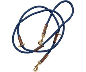 HUNTER Guinzaglio regolabile Malia, colore: blu scuro/marrone scuro, morbida e pelle resistente, regolabile in 3 posizioni, leggero, resistente, look moderno, made in Germany, dimensioni: 8/200