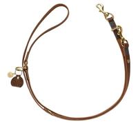 HUNTER Guinzaglio regolabile per cani Zanzibar, colore cognac, pelle di vacchetta, regolabile in 3 posizioni, dettagli marittimi, raccordi in ottone, elegante e robusto, made in Germany, dimensioni: