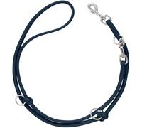 HUNTER Guinzaglio Regolabile Rotondo Amalfi, Colore Blu Navy, Vegano, Ecopelle Effetto Nappa, Regolabile in 3 Posizioni, Morbido, Facile da Pulire, Colore Brillante, Made in Germany, Dimensioni: 10