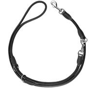 HUNTER Guinzaglio Regolabile Round & Soft Canadian UP, Colore: Nero, Morbida Pelle, Regolabile in 3 Posizioni, Arrotondato, sostenibile, Made in Germany, Taglia 8/200
