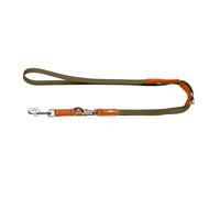HUNTER Guinzaglio regolabile Wolmar BioThane® x pelle, cachi/arancio - 200 cm L x19 mm P
