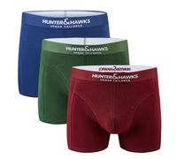 Hunter&Hawks Confezione da 3 Boxer da Uomo in Cotone Organico, Taglie S-6XL, Boxer Elasticizzati da Uomo, Fascia in Vita Morbida, Slip Traspiranti e Comodi, Intimo Anti-Sfregamento, Multipack