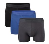 Hunter&Hawks - Confezione da 3 Boxer in bambù, Morbidi antibatterici, Traspiranti e asciutti, Pantaloni Anti sfregamento, Nero, Blu, Confezione Multipla, Multicolore, S