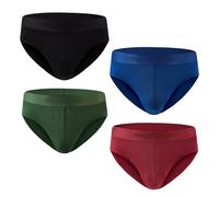 Hunter&Hawks Confezione da 4 Slip da Uomo in bambù, Taglie S-6XL, Intimo Morbido, Antibatterico e Traspirante, vestibilità Perfetta, Slip Freschi e Asciutti da Uomo, Multicolore, Multipack