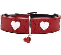 Hunter Love - Collare in Vacchetta, Rosso/Nero - M (55)