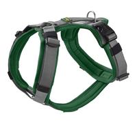 Hunter Maldon UP - Imbracatura per cani per cani, colore verde scuro/grigio, imbottitura morbida e confortevole, altamente riflettente grazie a 3M Scotchlite, regolabile in 4 posizioni, con manico