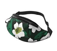 Hunter - Marsupio unisex con stampa floreale e petali verdi, regolabile, sicuro, per viaggi, escursionismo, ciclismo e corsa