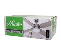 Hunter Mercado Ventilatore Da Soffitto 4 Pale Con Luce E27, Telecomando, 127 Cm