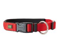 HUNTER Neopen Vario Plus - Collare per cani, colore: rosso/nero, nylon resistente, morbida imbottitura in neoprene, regolabile in modo continuo, con scarico della trazione, facile da pulire