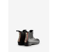 Hunter - Original - Stivaletti Chelsea da pioggia tricolore bassi neri-Rosso 40/41