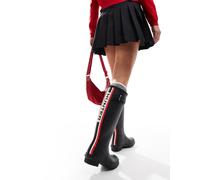 Hunter - Original - Stivali da pioggia alti neri con logo tricolore-Nero 43