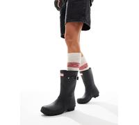 Hunter - Original . Stivali da pioggia bassi neri con logo tricolore-Nero 40/41