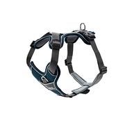 HUNTER pettorina per cani DIVO, Colore: blu scuro/grigio, ergonomico, traspirante e imbottito, regolabile in 5 punti, materiale riflettente 3M™ Scotchlite™, Taglia: S-M
