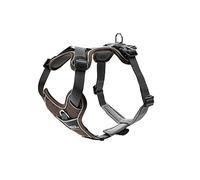 HUNTER pettorina per cani DIVO, Colore: marrone/grigio, ergonomico, traspirante e imbottito, regolabile in 5 punti, materiale riflettente 3M™ Scotchlite™, Taglia: S-M