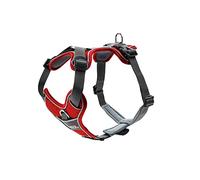 HUNTER pettorina per cani DIVO, Colore: rosso/grigio, ergonomico, traspirante e imbottito, regolabile in 5 punti, materiale riflettente 3M™ Scotchlite™, Taglia: S-M