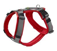 HUNTER Pettorina per cani MALDON UP, colore: rosso/grigio, morbido e confortevole, altamente riflettente grazie allo scotchlite 3M, regolabile in 4 posizioni, con manico imbottito (a partire da S-M