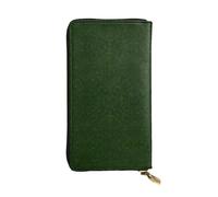 Hunter Portafoglio lungo in pelle con stampa floreale verde con petali - Portafoglio personalizzato alla moda, scomparti multipli per schede, regalo pronto, nero, taglia unica, Nero , Taglia unica