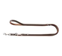 hunter Porto, guinzaglio regolabile per cani, in pelle di alta qualità, vegetale, ecologico, sostenibile, 2,0/200 cm, marrone scuro/cognac