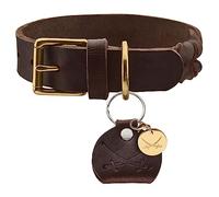 HUNTER SANSIBAR SOLID - Collare per cani in pelle resistente, maneggevole, intrecciato, 45 (S-M), colore: Marrone scuro