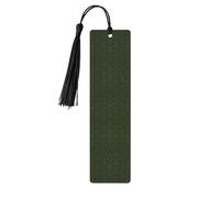 Hunter - Segnalibri in legno con stampa di petali floreali verdi, 5 segnalibri in legno con nappe, regali per uomini e donne