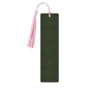 Hunter - Segnalibri in legno con stampa di petali floreali verdi, 5 segnalibri in legno con nappe, regali per uomini e donne