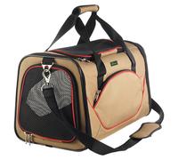 Hunter Smart Borsa a Tracolla Kansas Beige/Rosso per Piccoli Cani Fino 6,5 KG