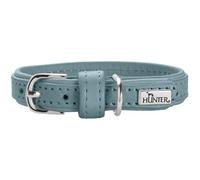 HUNTER SOHO MINI, collare per cani di piccola taglia, colore azzurro, in pelle di vacchetta, morbido e flessibile, delicato sulla pelliccia, leggero, per cani di piccola taglia e cuccioli, prodotto in