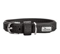 HUNTER SOHO MINI, collare per cani di piccola taglia, colore nero, in pelle di vacchetta, morbido e flessibile, delicato sul pelo, leggero, per cani di piccola taglia e cuccioli, prodotto in Germania